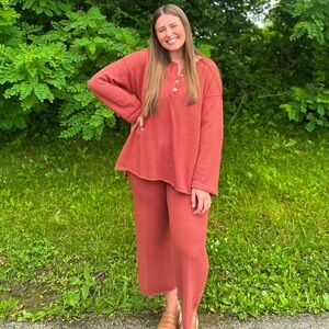 Free People Hailee Sweater Set Canyon Sunset